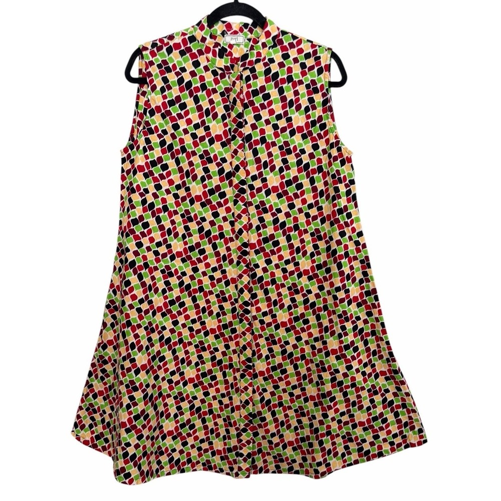 Zuri Glitterbug Sleeveless Button Up Dress Women's Size Medium
